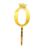 Digit Acrylic Cake Topper Golden - Image 2