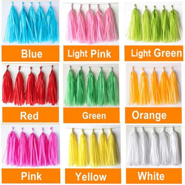 Tissue Paper Tassel Garland Single color Tissue Paper Tassel Garland Single color