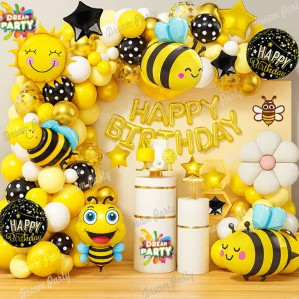 Bee Theme Birthday Party Decorations Full Set of Balloons & Items