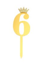 Digit Acrylic Cake Topper Golden - Image 8