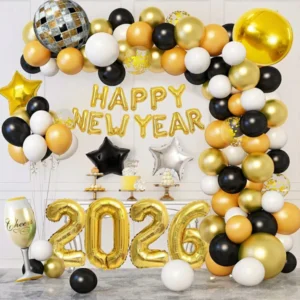 Happy New Year Celebrations Party Decorations Full Set of Balloons & Items