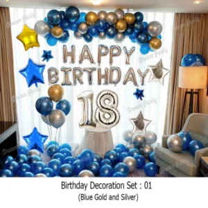 Happy Birthday Decoration Set (Pink & Silver)