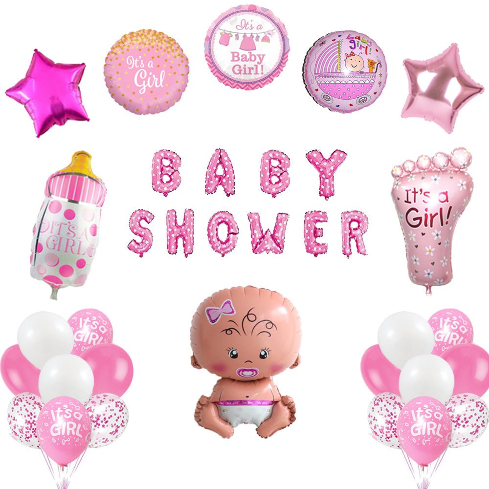 Baby-Shower-Girl-without-card-main Baby Shower / Welcome Decoration Set - Girl - Image 1