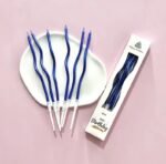 Chrome Twisty Cake Candles - 6 Pcs - Image 4