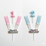 Happy Birthday Pastel Number HBD Cake Candles