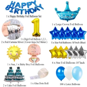 Happy Birthday Foil Balloons Decoration Set (Pink)