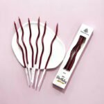 Chrome Twisty Cake Candles - 6 Pcs - Image 2