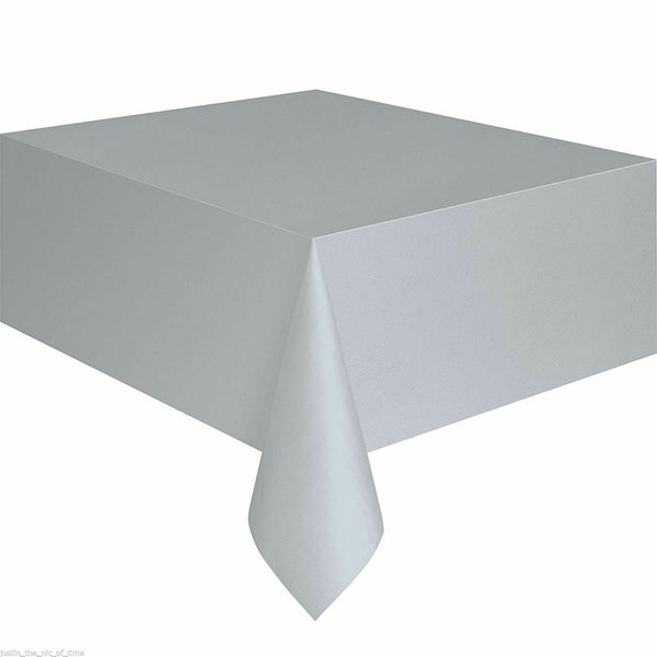 Silver-Tbale (1) Plastic Table Cover - Large Size Single Color - Image 1