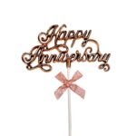 Plastic Anniversary Cake Topper - Single Color