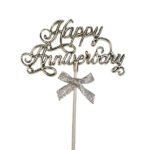 Plastic Anniversary Cake Topper - Single Color - Image 3