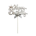 Plastic Happy Birthday Cake Topper - Single Color - Image 6