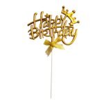 Plastic Happy Birthday Cake Topper - Single Color