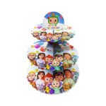 Cartoon Theme 3 Tier Round Cardboard Cup Cake Stand - Image 7