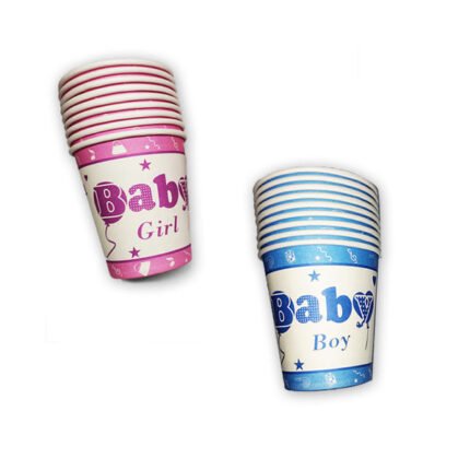 Its A Boy & Its A Girl Disposable Paper Cup Glass - 10 Pcs