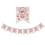 Baby Shower Party Bunting Flags Banner - 8 Flags