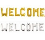 Welcome Foil Balloons Set - Gold/Silver - Image 2